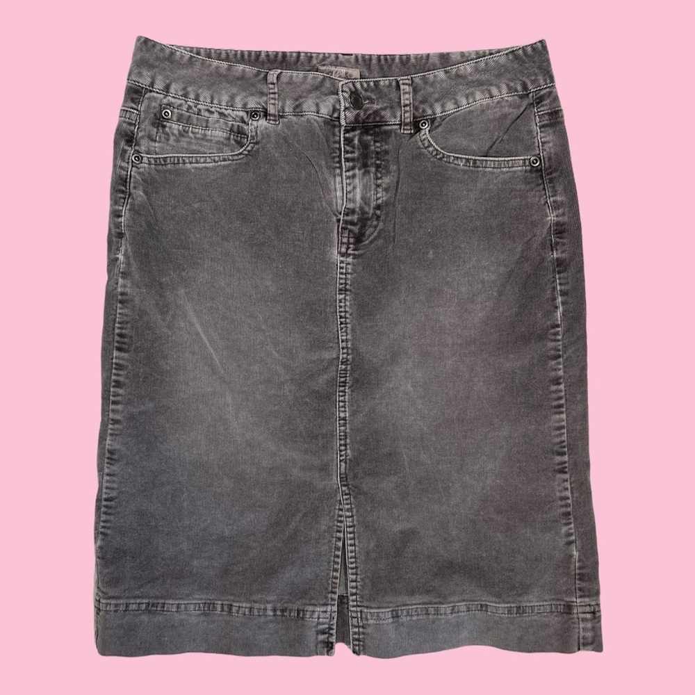 J. Jill Grey Corduroy Skirt